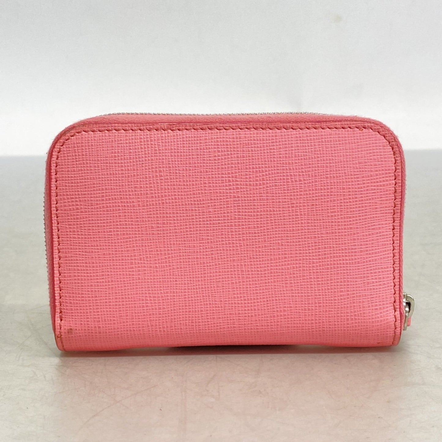 Fendi Monster Leather Wallet/Coin Case, Pink, Women's