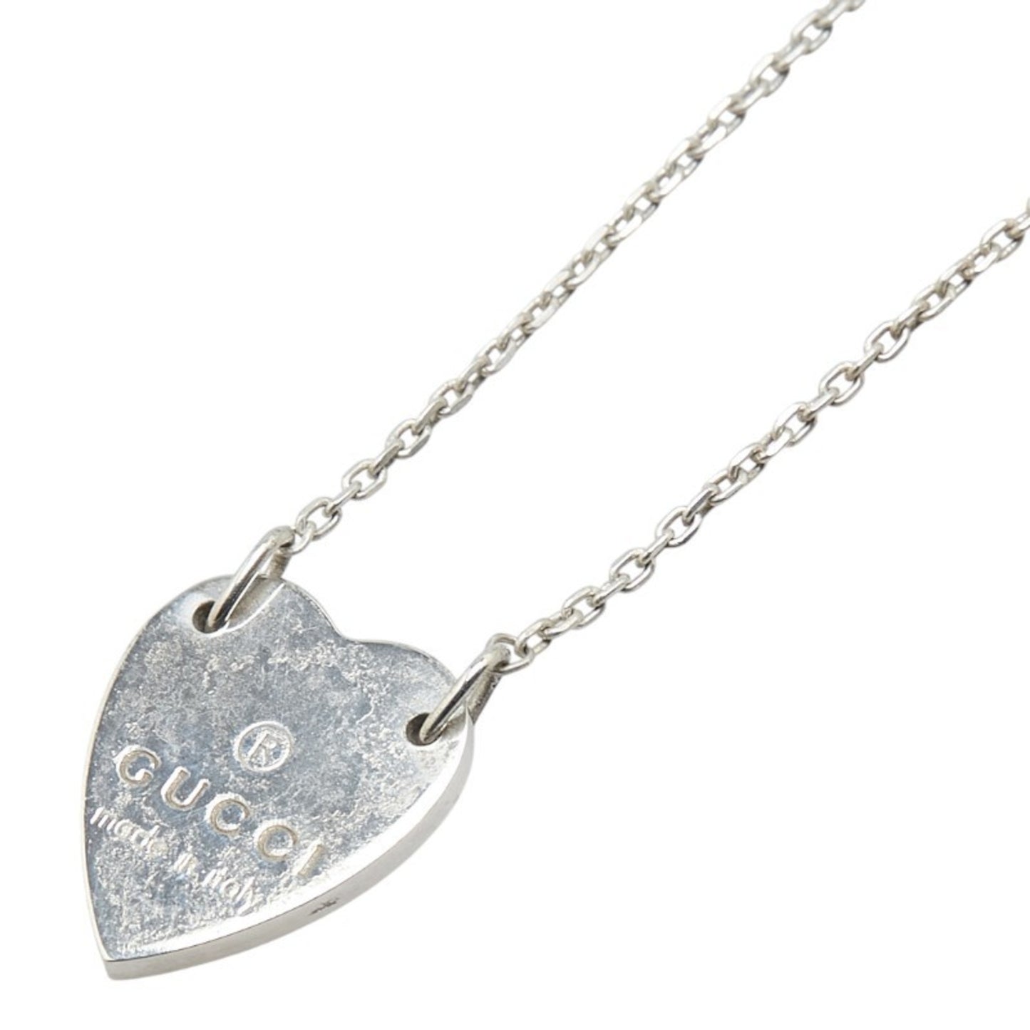 Gucci Heart Plate Necklace in SV925 Silver for Women