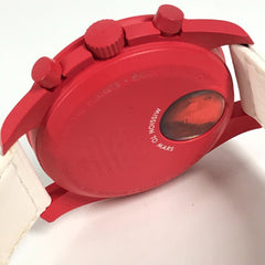 OMEGA Swatch SO33R100 Omega collaboration Moon MISSION TO MARS Mars watch for women, red — Like New