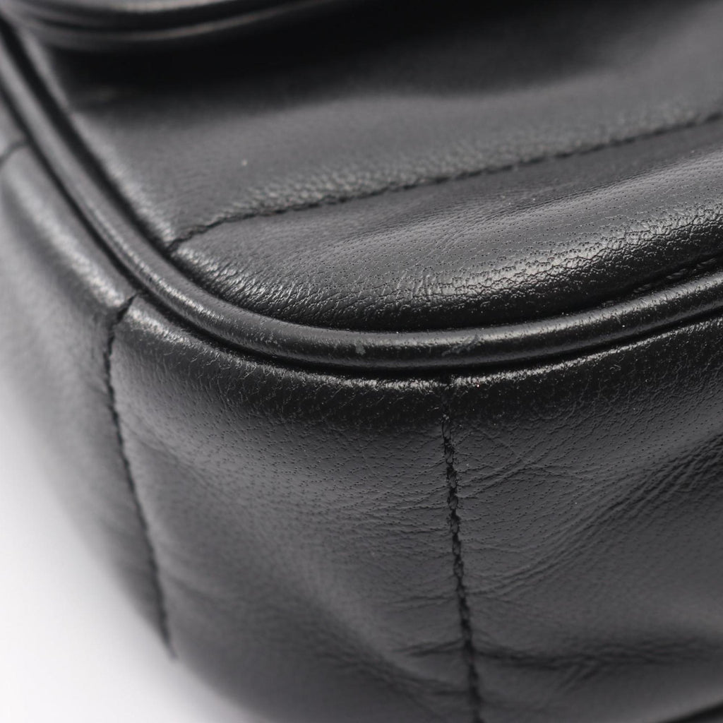 Celine Matelasse Monochrome Shoulder Bag, Leather, Women's, Black