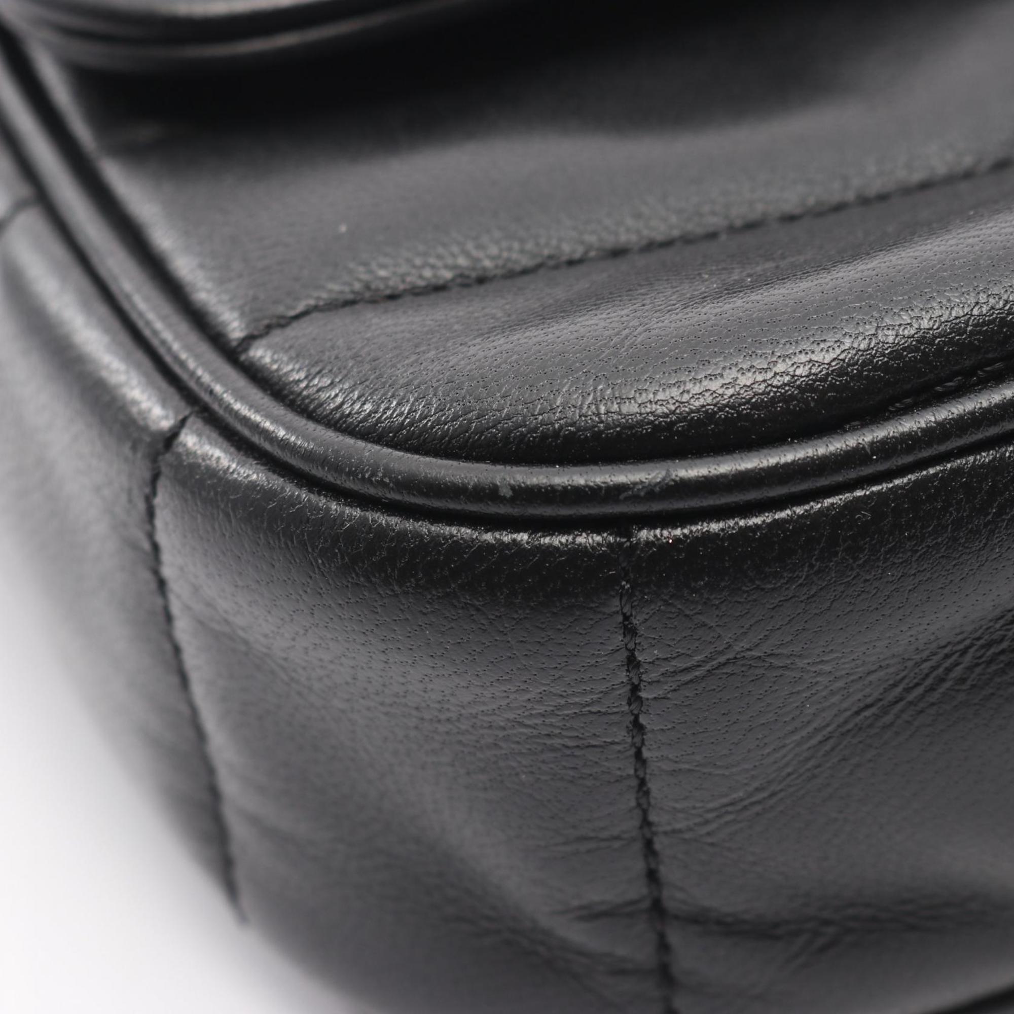 Celine Matelasse Monochrome Shoulder Bag, Leather, Women's, Black