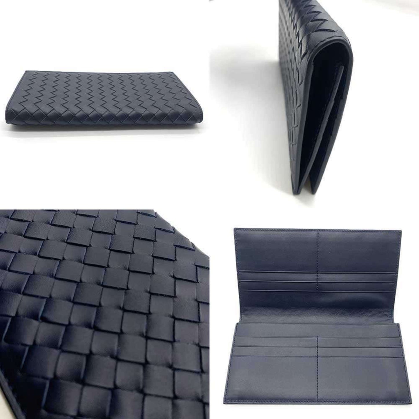 Bottega Veneta Intrecciato Wallet, Navy