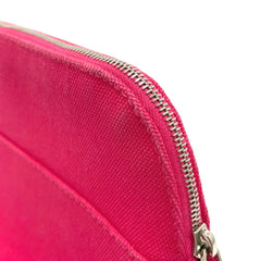 HERMES Bolide Pouch 20, a small accessory case/makeup pouch/multi-purpose pouch, canvas, women's, pink, like new — Like New