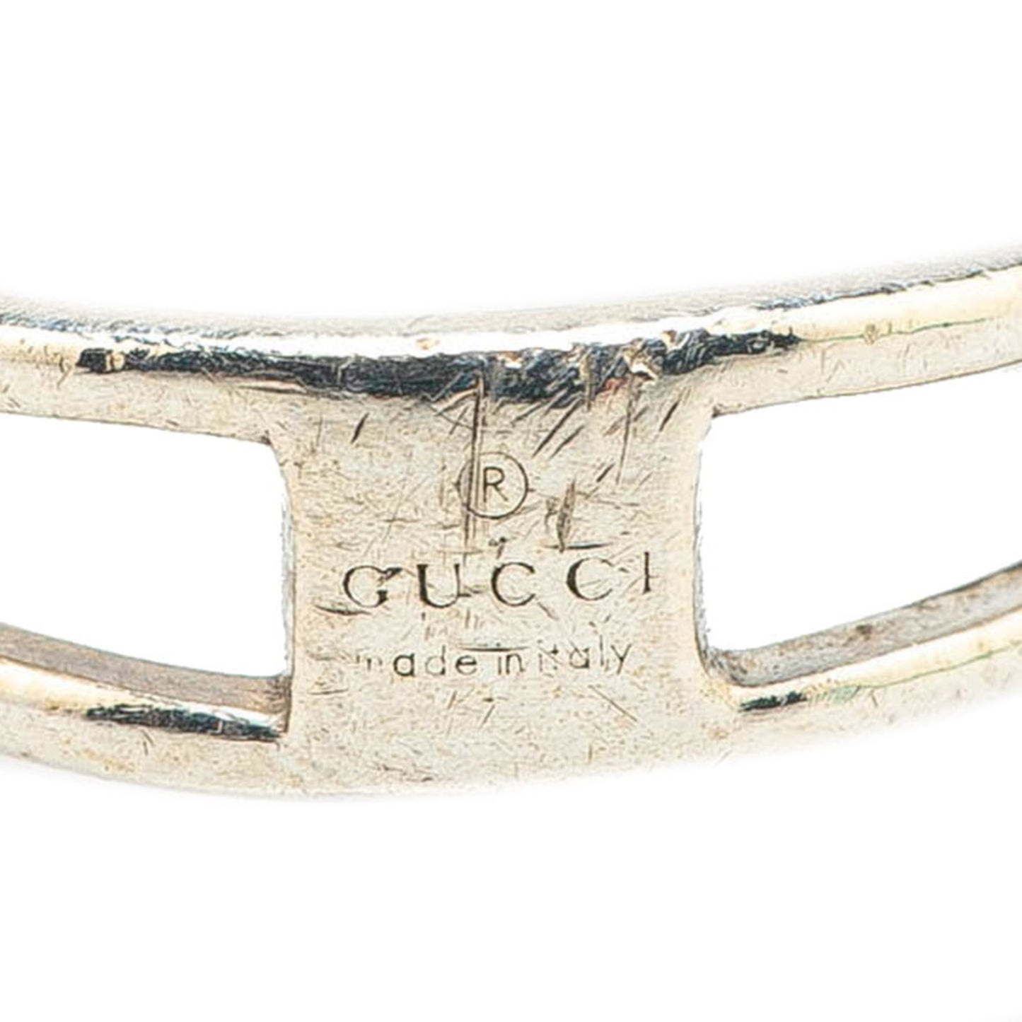 Gucci Interlocking G Slim Open Band Ring #15 SV925 Silver Women's GUCCI