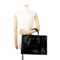 Yves Saint Laurent Saint Laurent Paris handbag, Sac de Jour, large, patent leather, 631526, SAINT LAURENT PARIS, 2-way shoulder bag, men's, black — Like New