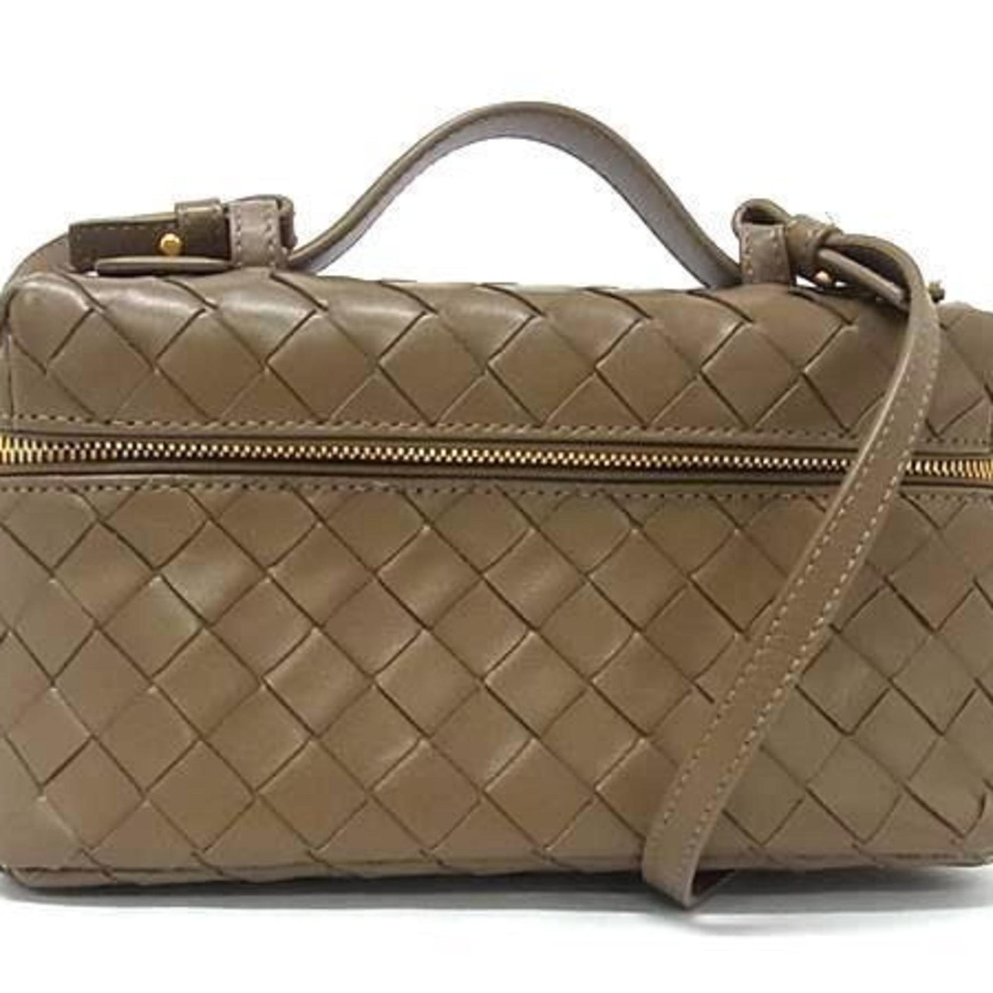 BOTTEGA VENETA Vanity Case for Bottega Veneta Van 789109 in Limestone Leather with Intrecciato Pattern Men and Women