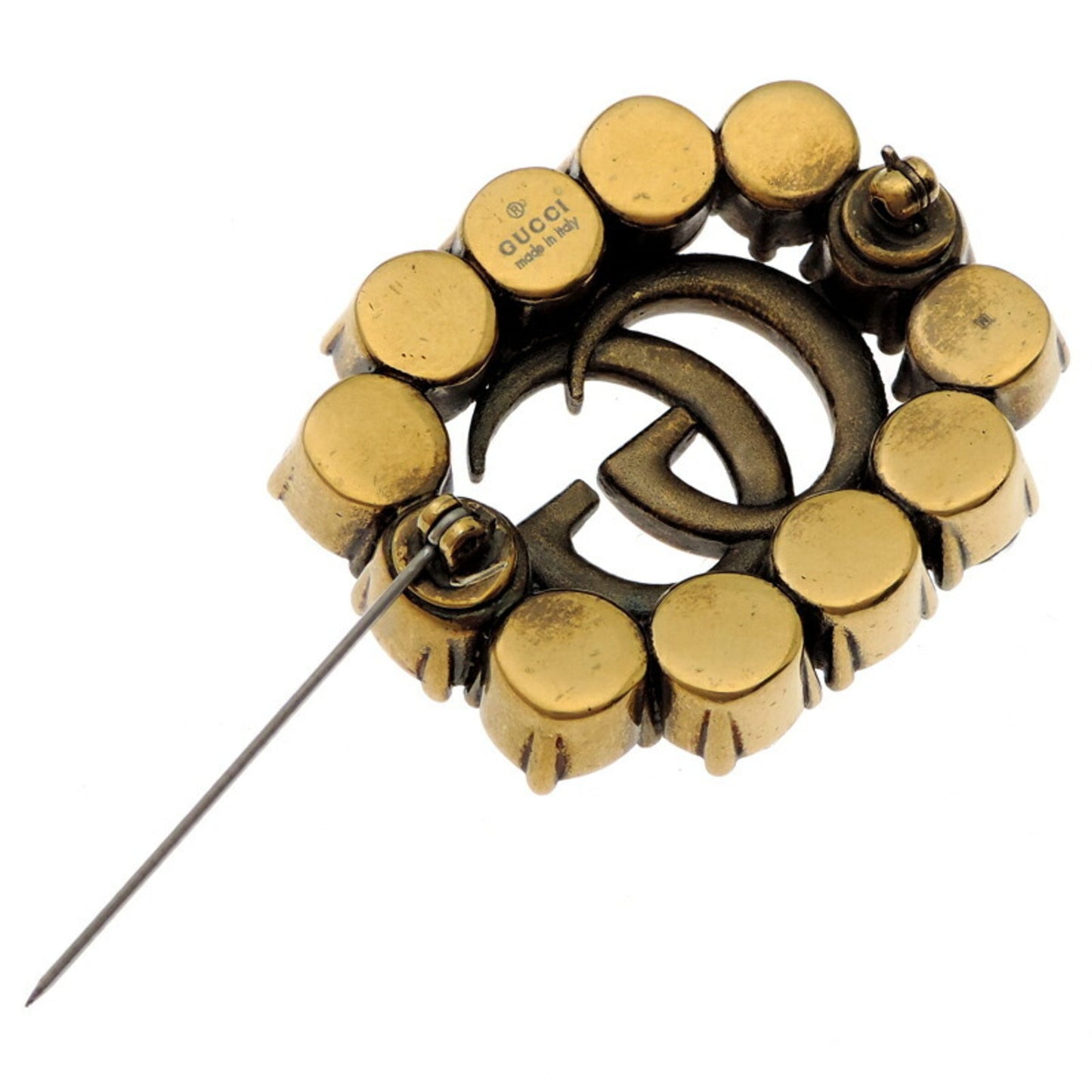 Gucci Crystal Double G Men's Brooch 506171 J1D50 8062 Metal