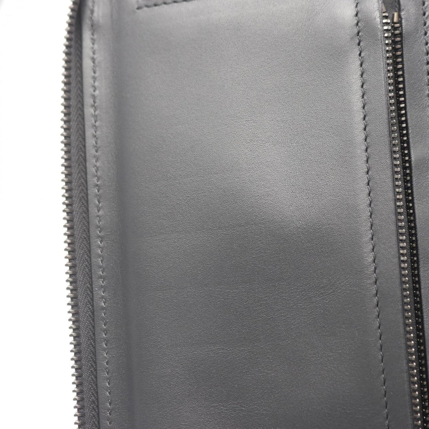 Bottega Veneta Intrecciato Leather Round Long Wallet for Men, Gray