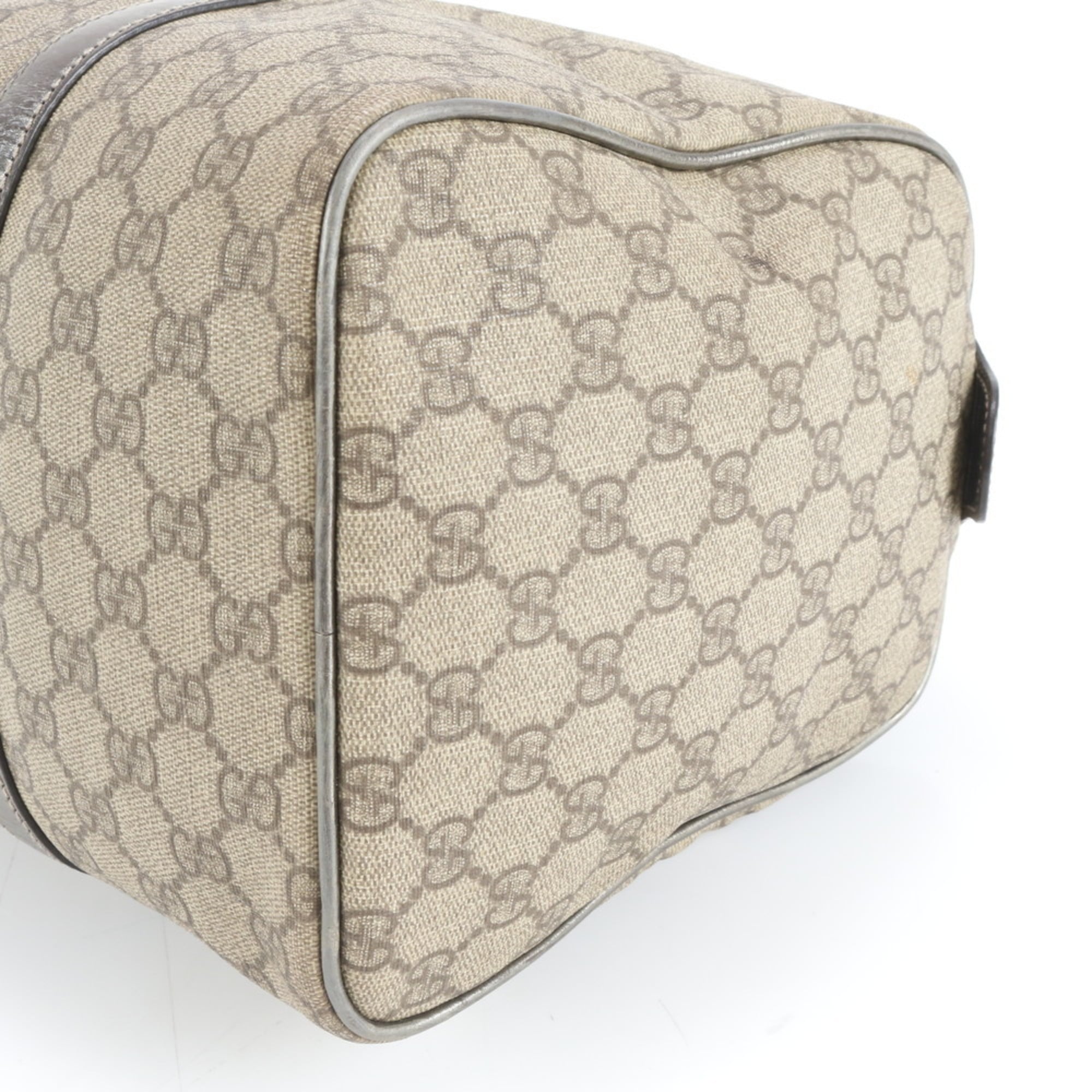 Gucci GG Supreme 193603 Leather Tote Bag, Mini Boston Shoulder Handbag, Gold, Women's