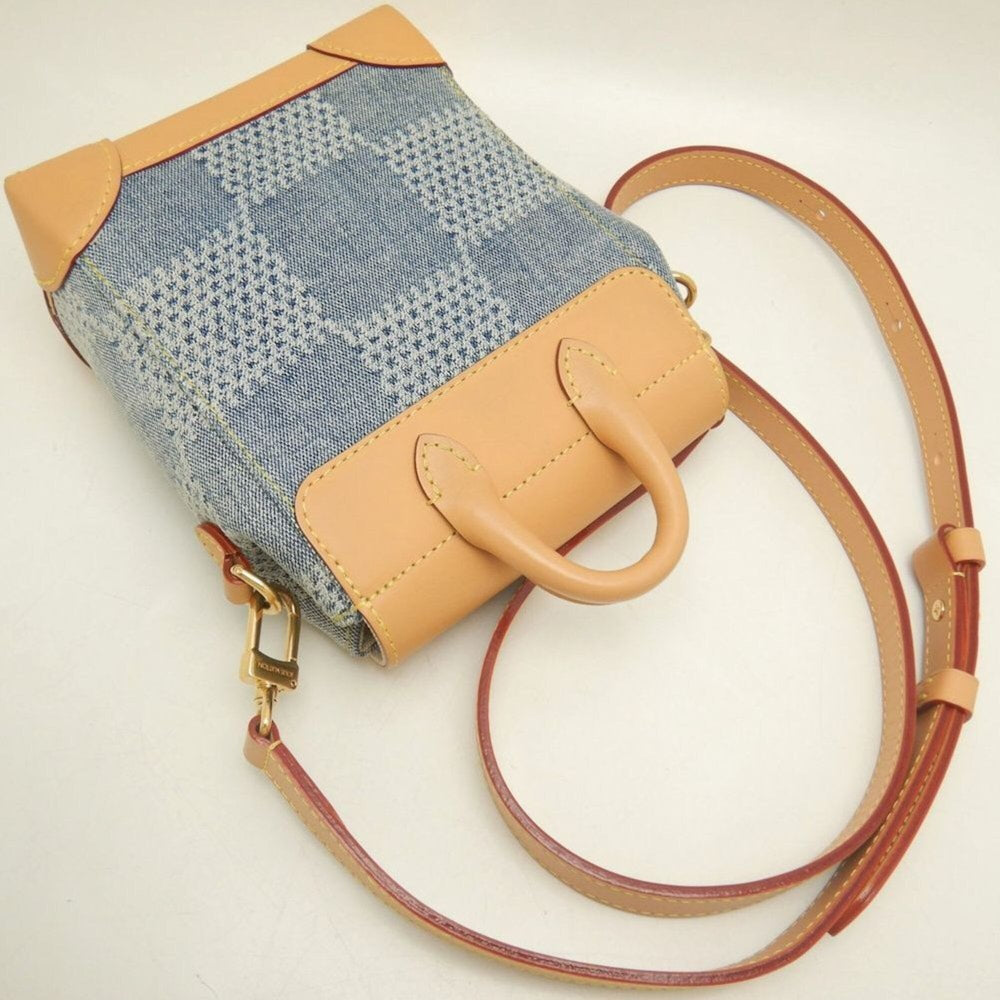 LOUIS VUITTON Damier Denim 3D Nano Steamer N40751 2024 Pre-Fall Shoulder Bag Blue Men's 253964 — Like New