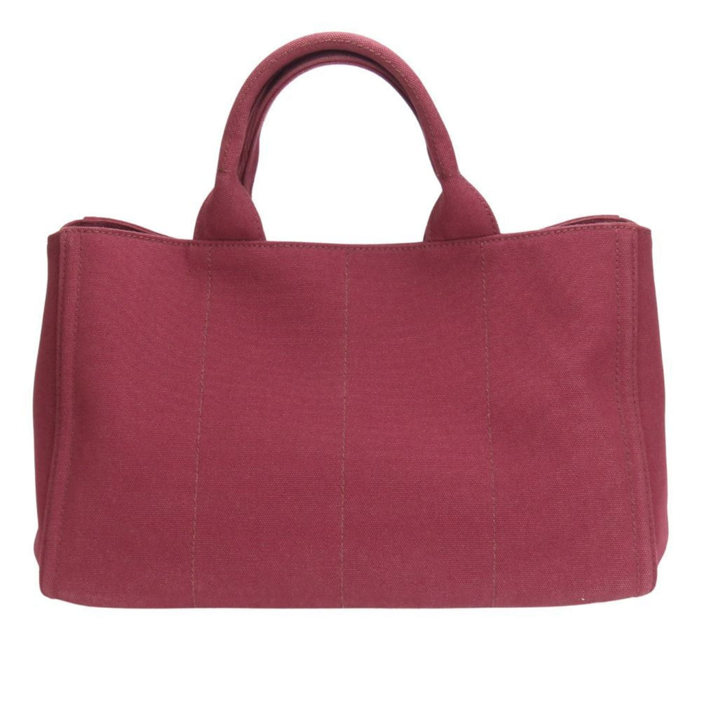 Prada Tote Bag Canapa B2642O Studded Canvas Amaranth Wine Red Shoulder Beads Women's PRADA