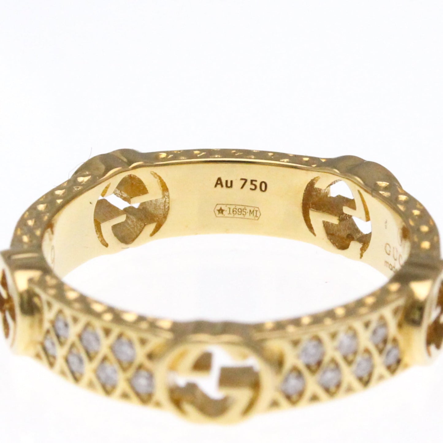 Gucci Interlocking G Diamond Ring Yellow Gold (18K) Fashion Diamond Band Ring Gold