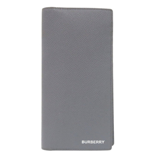 Burberry 8074281 Leather Gray Long Wallet 1360