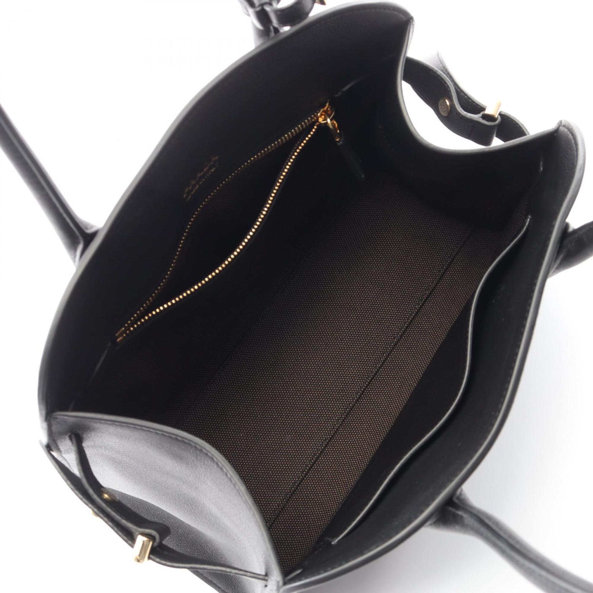 Prada SOFT GLAIN Medium Tote Bag Handbag Leather Women's Black 1BG538 — New - Store Return