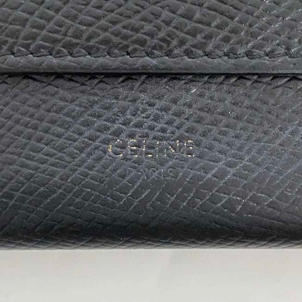 Celine Tri-fold Wallet ec-22834 Black 10B573BEL.38NO Compact Leather W-1N-4169 CELINE Mini Women's Men's Folding