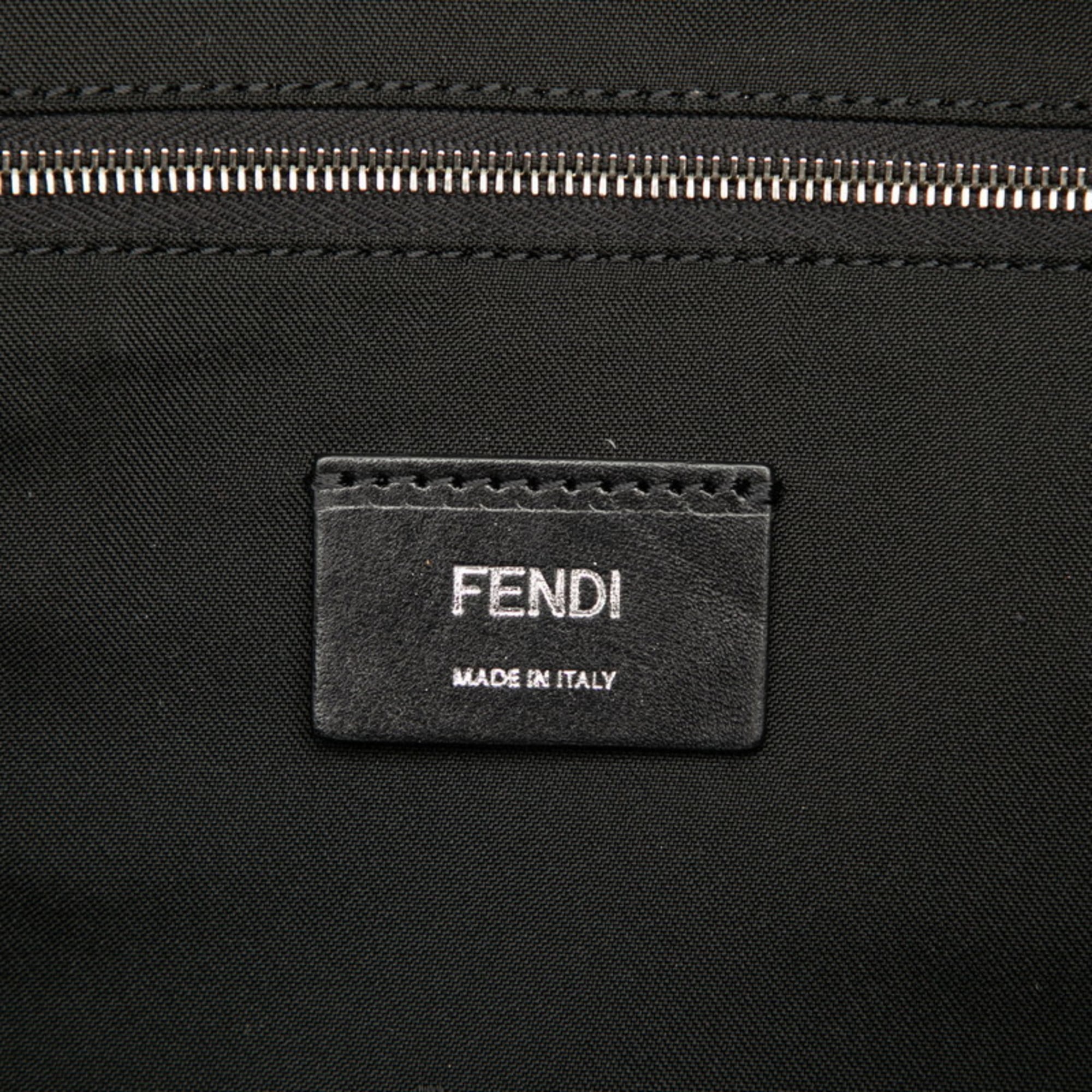Fendi BLUE Vocabulary Backpack 7VZ035 Navy Multicolor Nylon Leather Women's FENDI