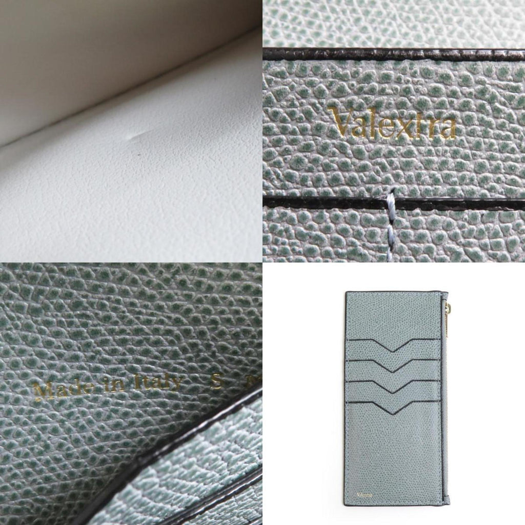 Valextra Chain Wallet Iside Leather Blue Grey Women's 90069a