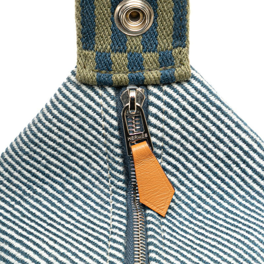 Hermès Bride A Black PM Handbag Pouch Navy Khaki Toile Officier Women's HERMES