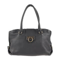 Salvatore Ferragamo Gancini Tote Bag AU21 B182 Leather Black Mini Boston