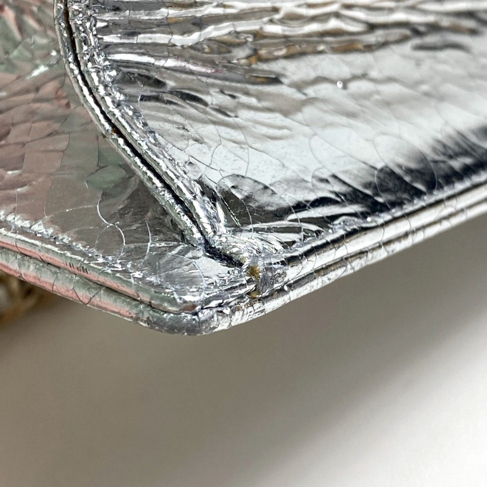 CHRISTIAN DIOR Small flap bag Bag Chain Shoulder Shoulder Bag Silver GoldHardware — Like New