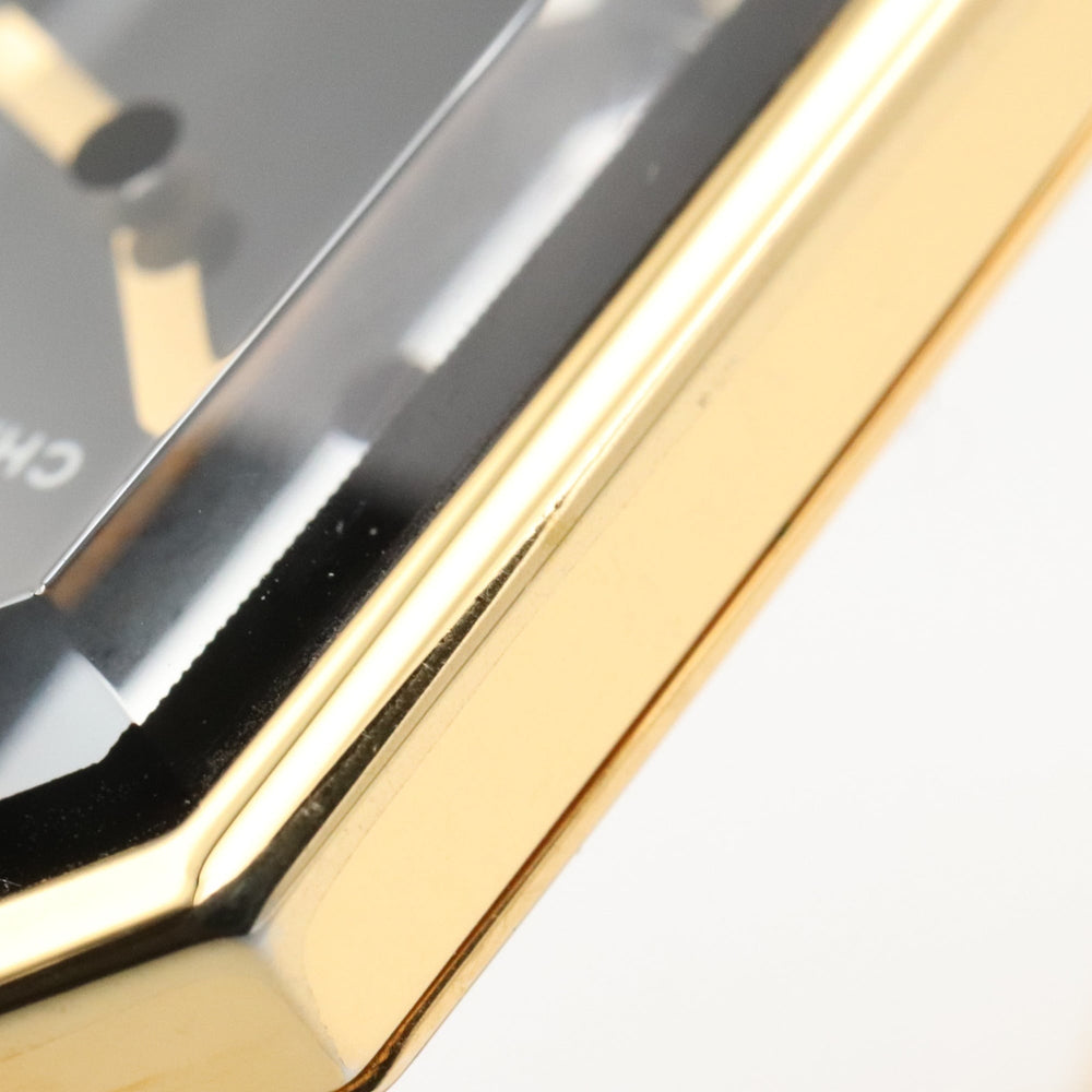 Chanel CHANEL Première S Watch, Gold Plated (GP), Leather Strap, Women's, Black, H0001 — Very Good