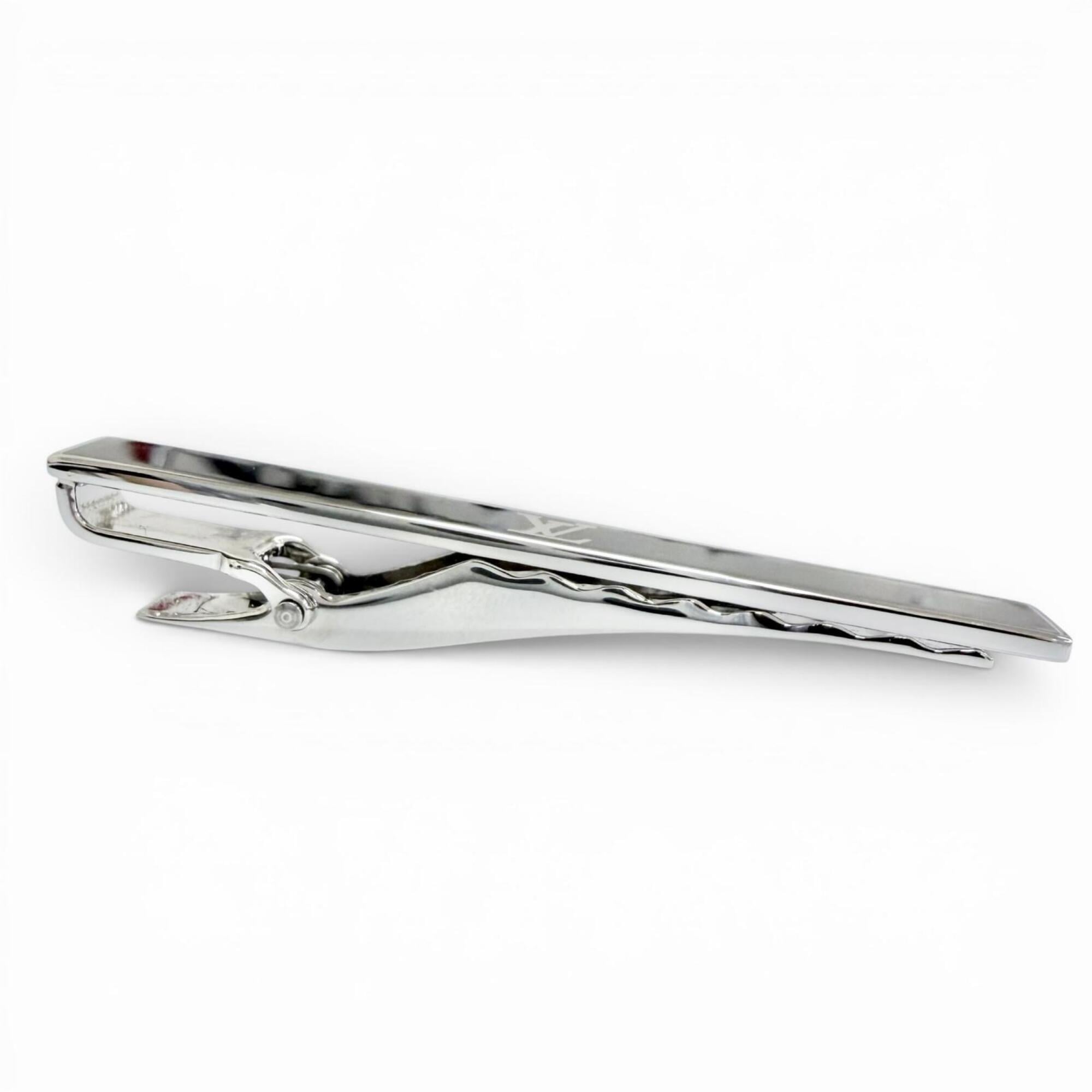 LOUIS VUITTON M00913 LV AWARD Tie Bar/Tie Clip, Black/Silver, Made in Italy, Men's, Comes with Box and Dust Bag, Business Use, Highly Recommended ◎ — Like New