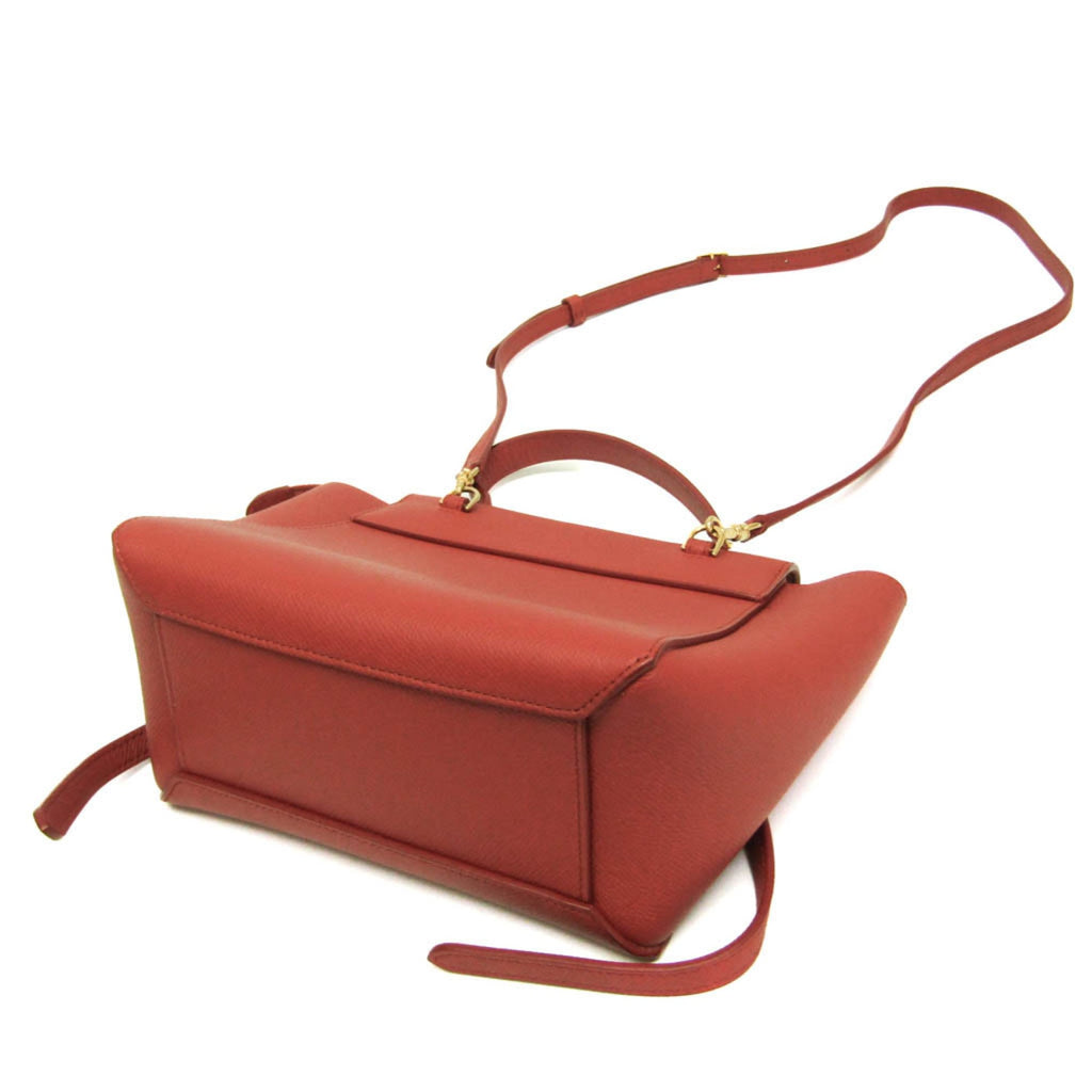 Celine Belt Bag Nano Women's Leather Handbag,Shoulder Bag Red Brown