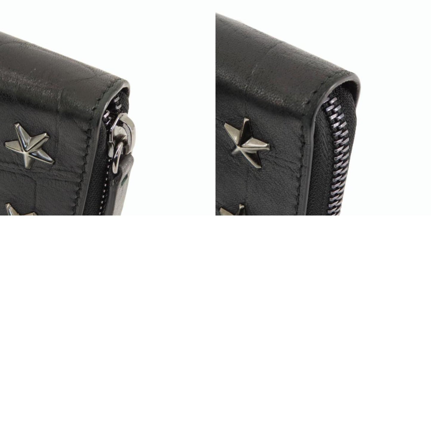 Jimmy Choo Star Studs Long Wallet Leather Women's