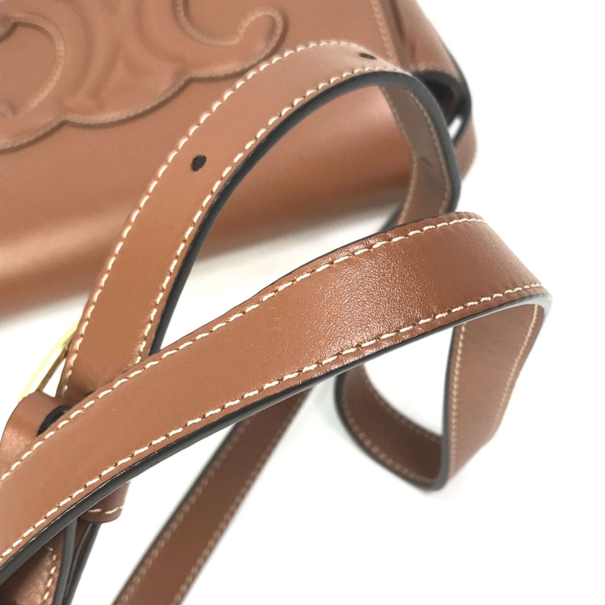 CELINE 198263DU3 Crossbody Pochette Bag Shoulder Bag Tan Brown — Like New