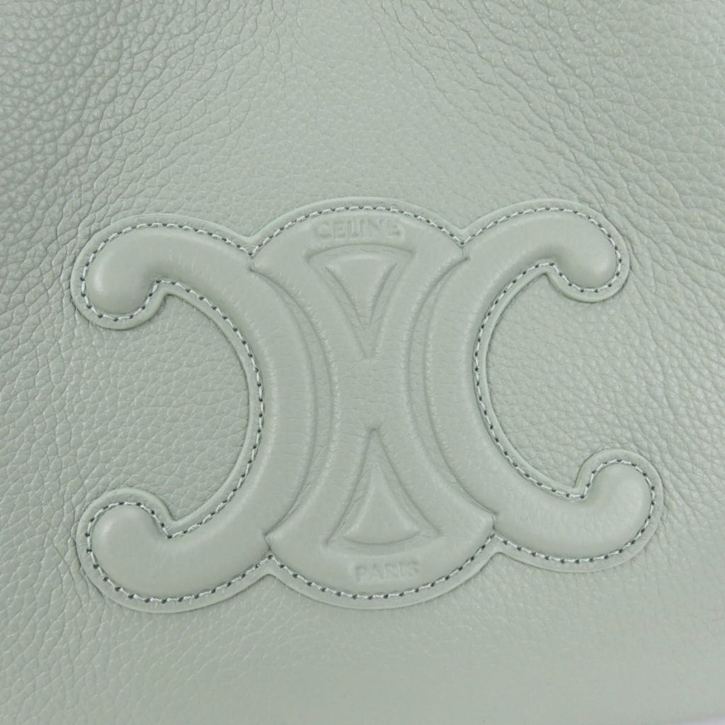 Celine Mini Cabas Anais handbag in light clay and khaki leather. Triomphe shoulder bag for women.