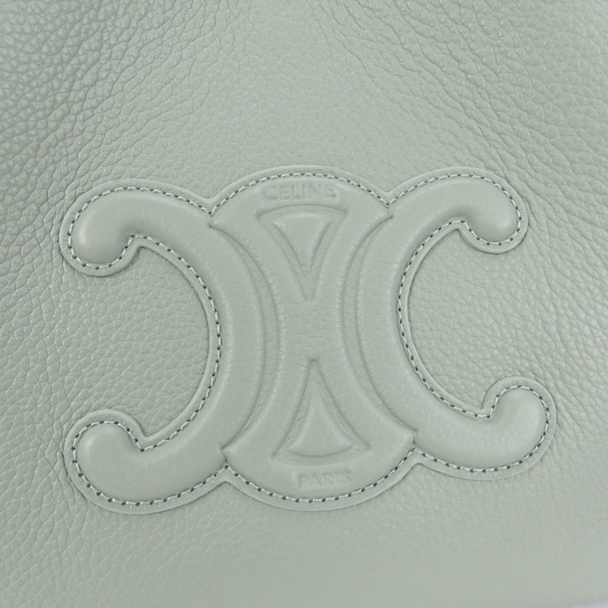 Celine Mini Cabas Anais handbag in light clay and khaki leather. Triomphe shoulder bag for women.