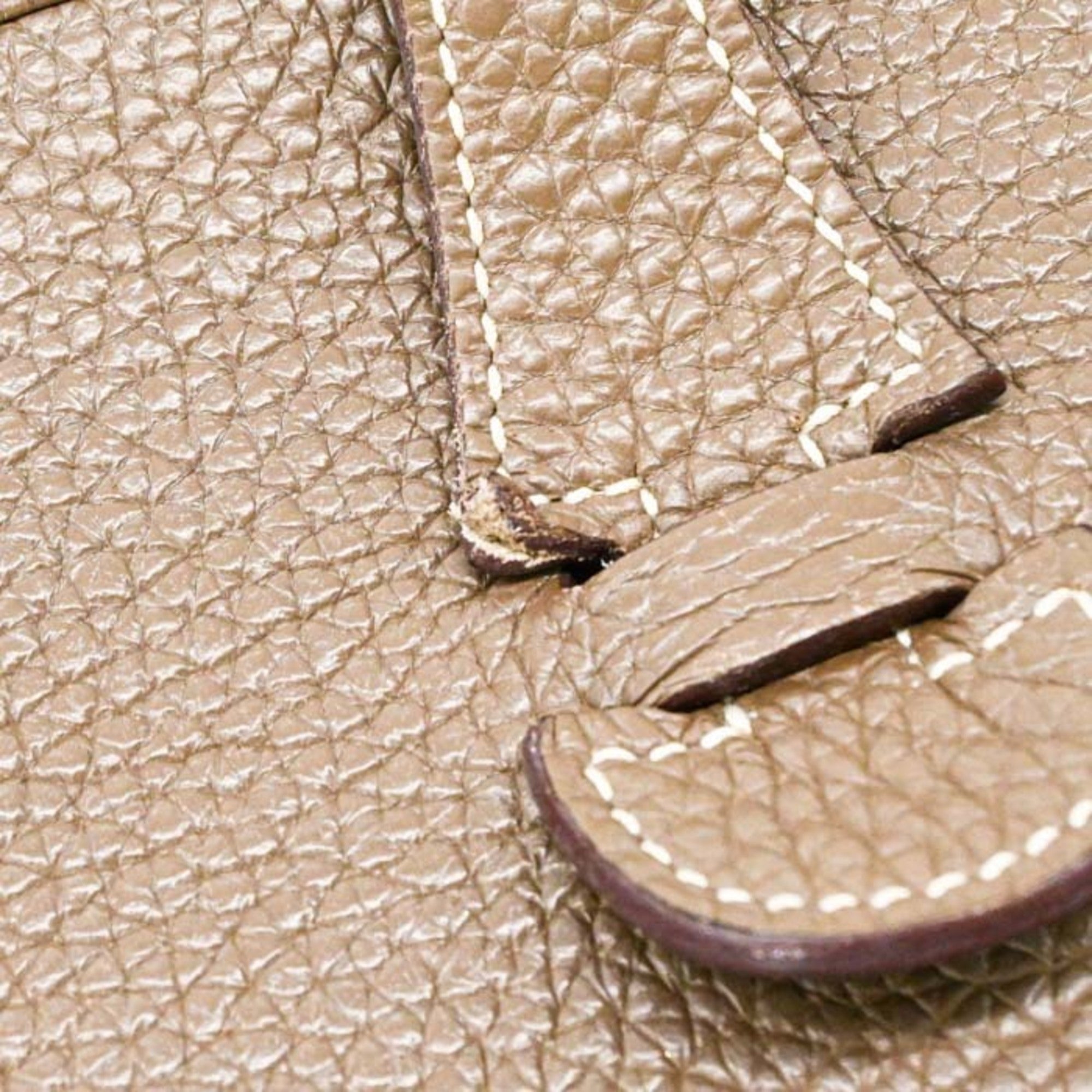 HERMES Evelyne 3 29 TPM Shoulder Bag, Leather, Taurillon Clemence, Etoupe #T — Like New
