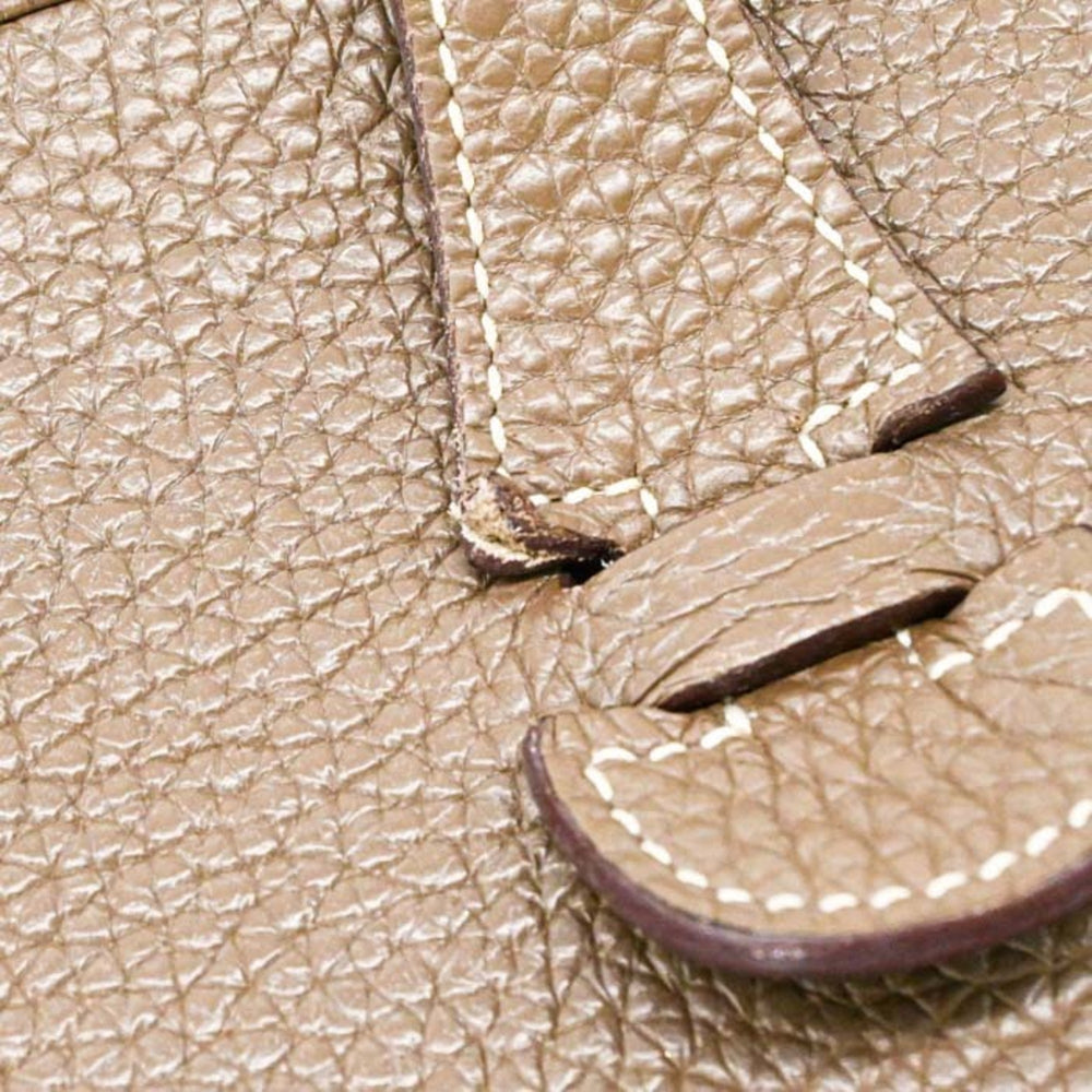 HERMES Evelyne 3 29 TPM Shoulder Bag, Leather, Taurillon Clemence, Etoupe #T — Like New