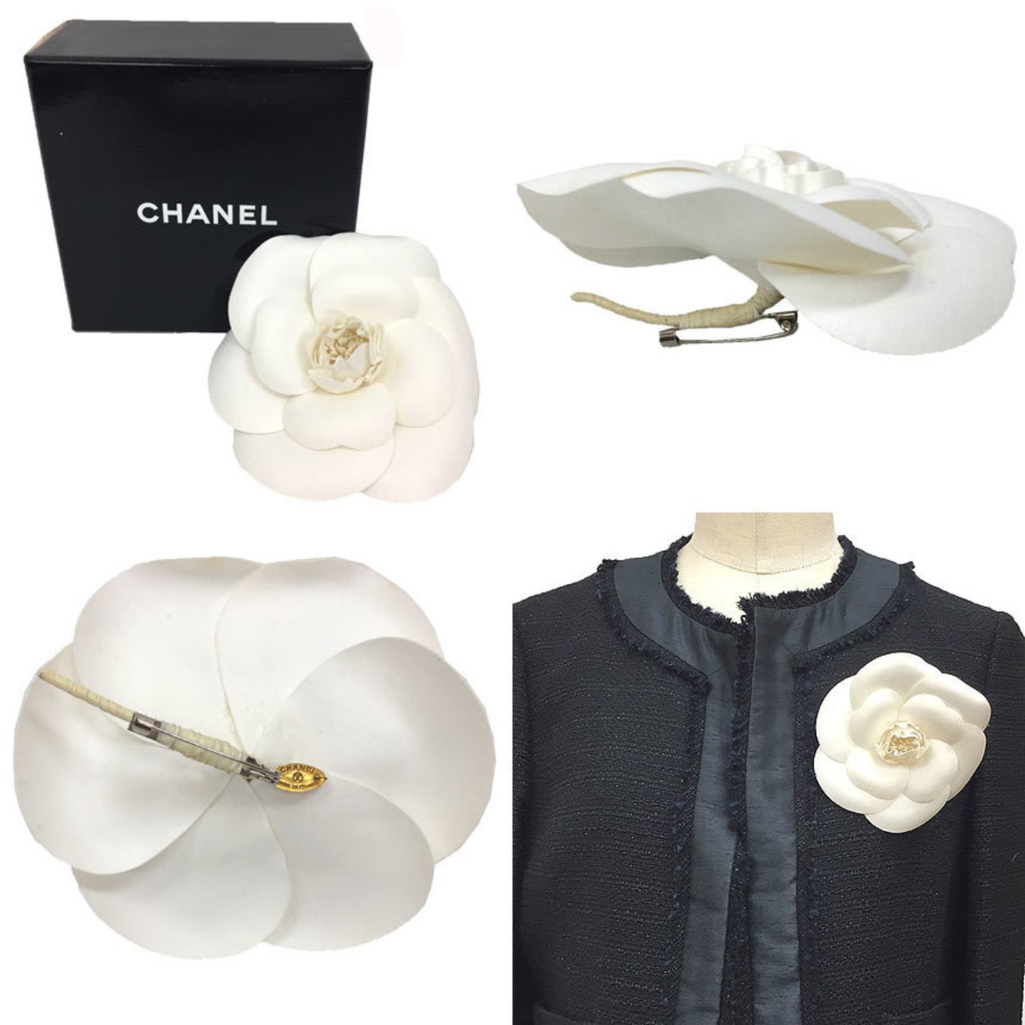 CHANEL Camellia Corsage Brooch White Chanel Women's Ceremony