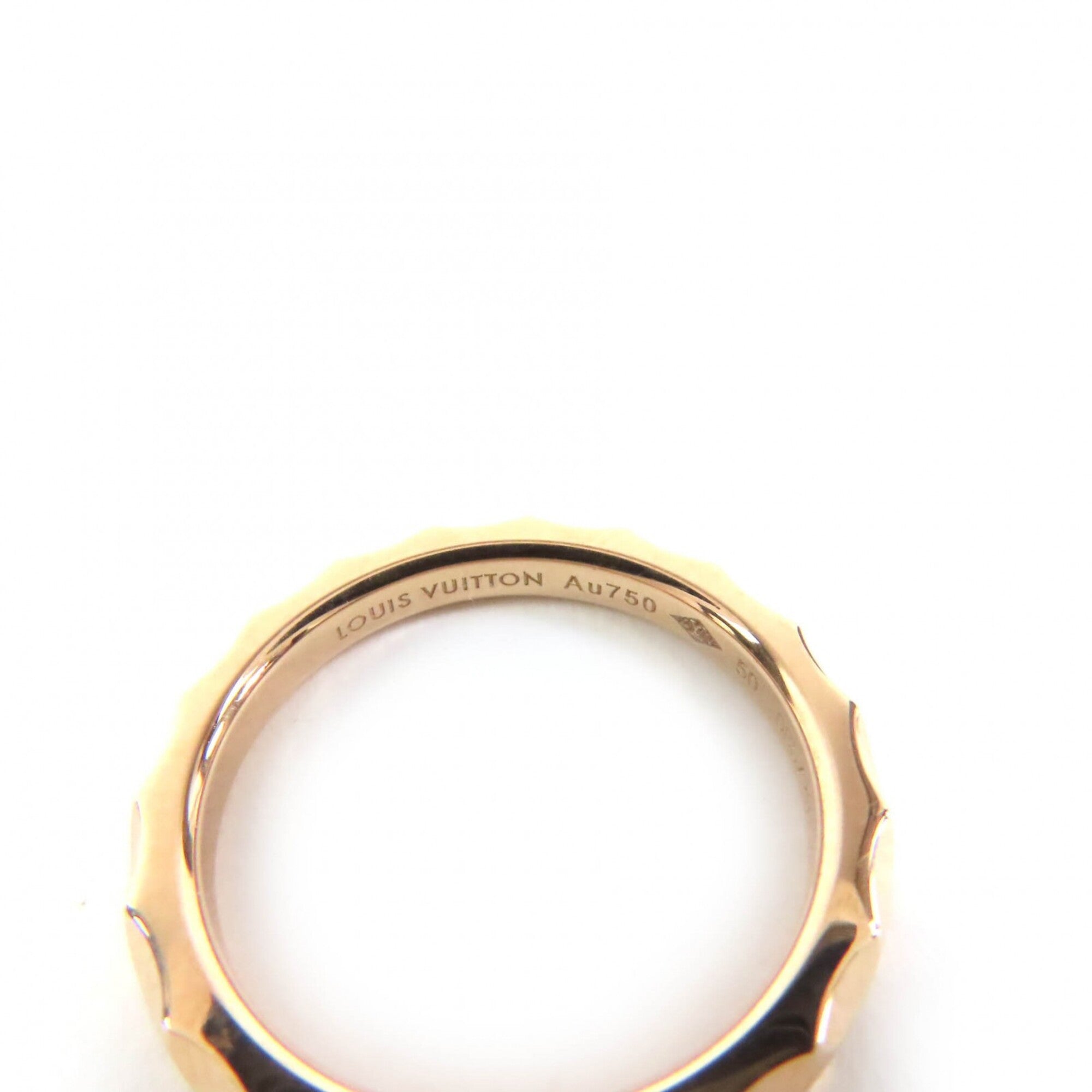 LOUIS VUITTON 085729 Alliance Monogram Infini Ring, AU750 18K 750 (PG), Current Model, Pink Gold, Weight 3.65g, Women's — Like New