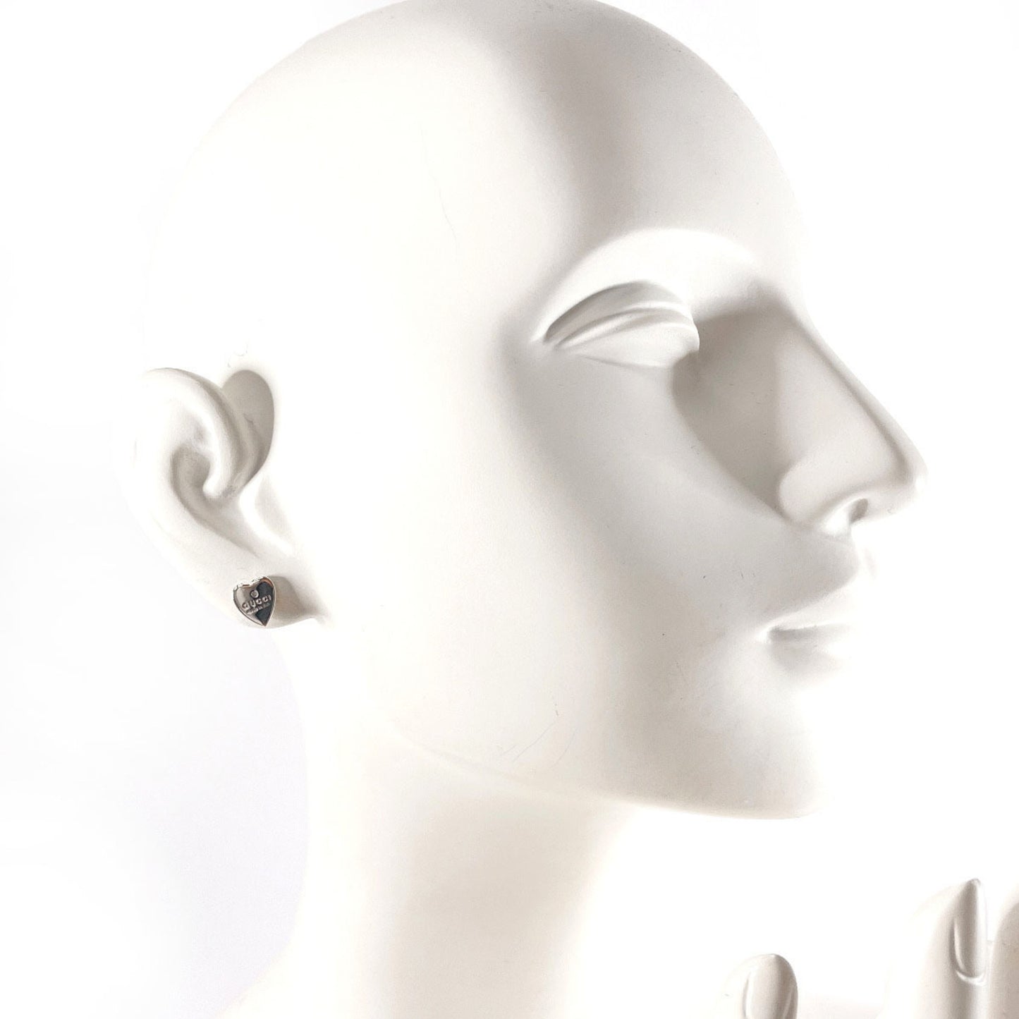 GUCCI Trademark Heart Shape 223990 J8400 8106 Earrings Silver 925 Women's