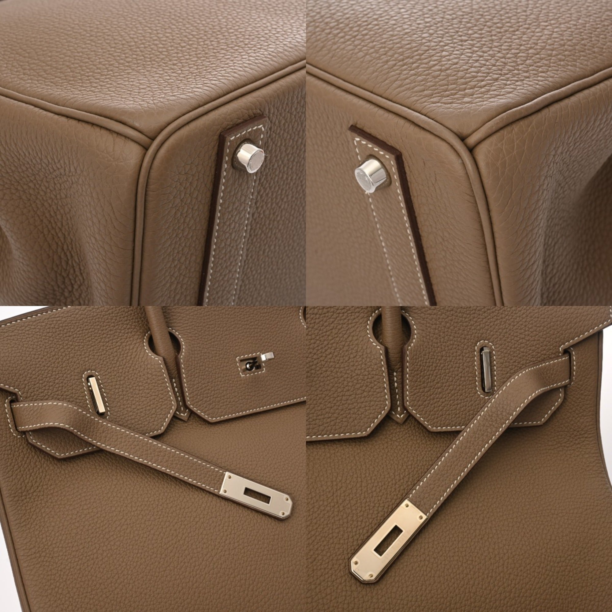 HERMES Birkin 40 Etoupe Z Stamp (circa 2021) Unisex Togo Handbag