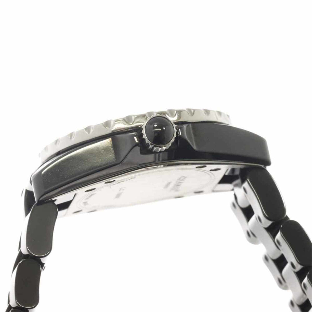 Chanel J12 33mm H0949 Genuine Diamond Bezel Ladies' Watch Black Ceramic Date Quartz — Very Good