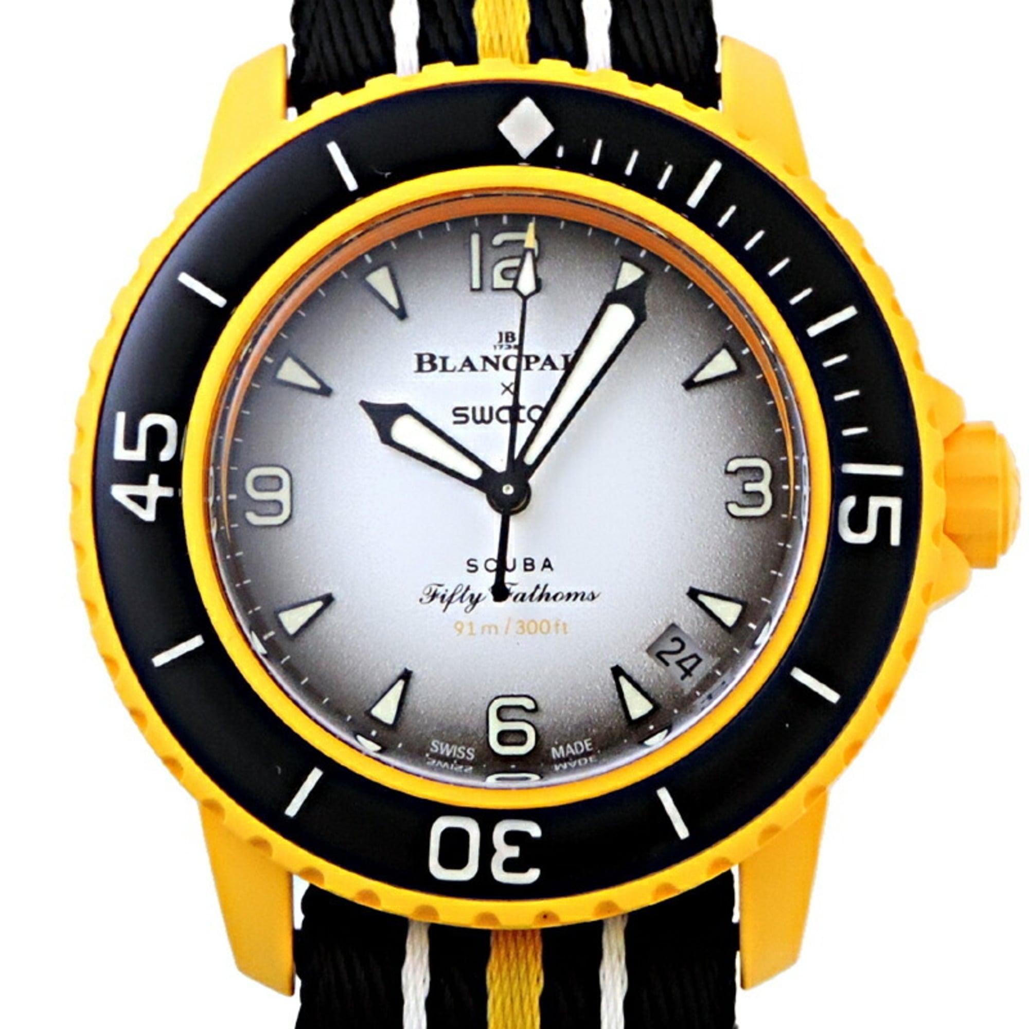 Swatch x Blancpain Fifty Fathoms Pacific Ocean Men's Watch SO35P100 — Very Good