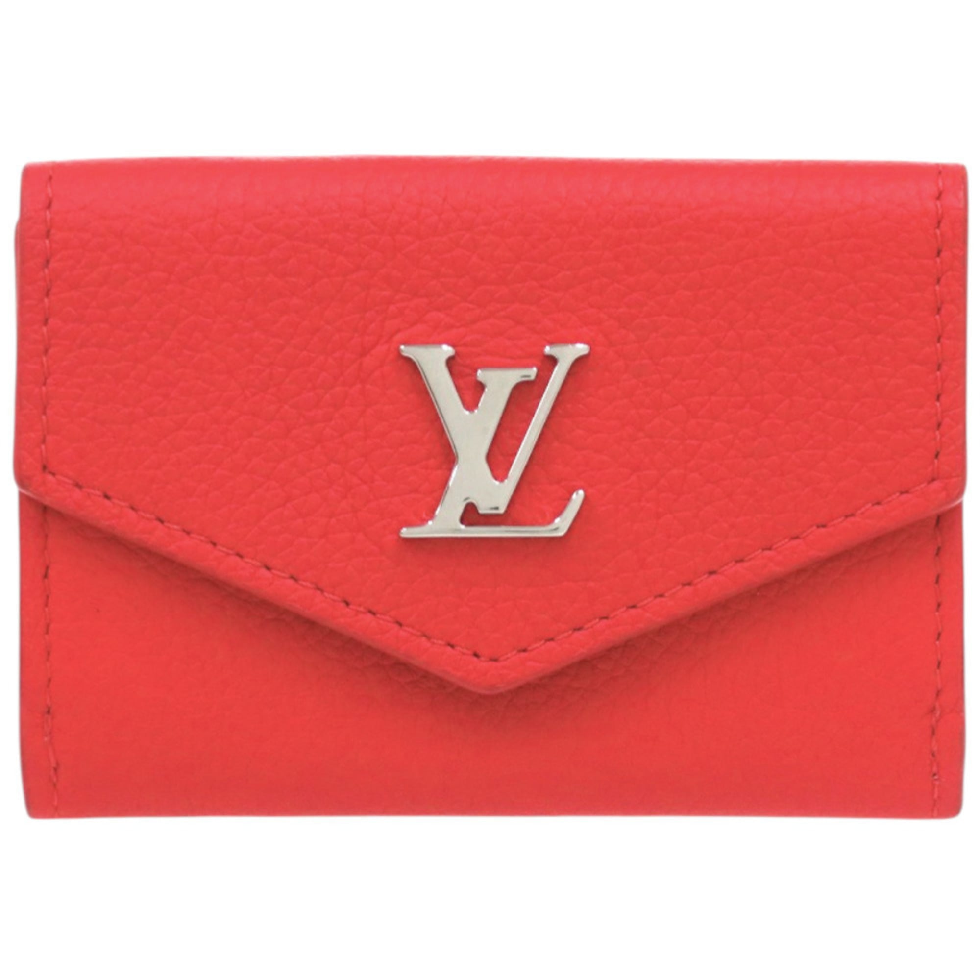 Like new Louis Vuitton Portefeuille Rock Mini M67860 Leather Red Tri-fold Wallet LV 1671 LOUIS VUITTON