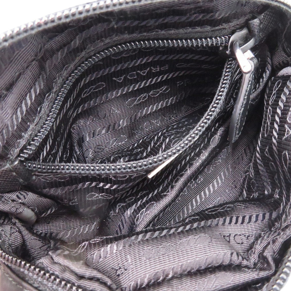 Like new Prada pouch with strap, 1NE175 nylon, silver hardware, black, 0351 PRADA — Like New