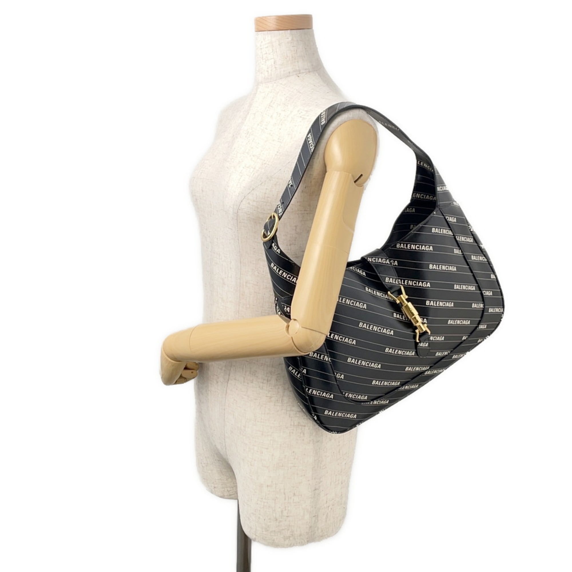 Balenciaga The Hacker Project Jackie 1961 Medium Shoulder Bag 636712 in Black, Collaborated with Gucci