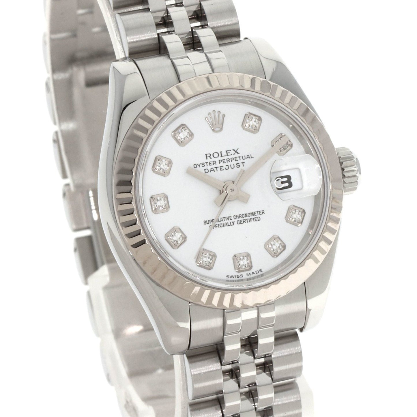 Rolex 179174G Datejust 10P Diamond Watch Stainless Steel SS K18WG Ladies ROLEX