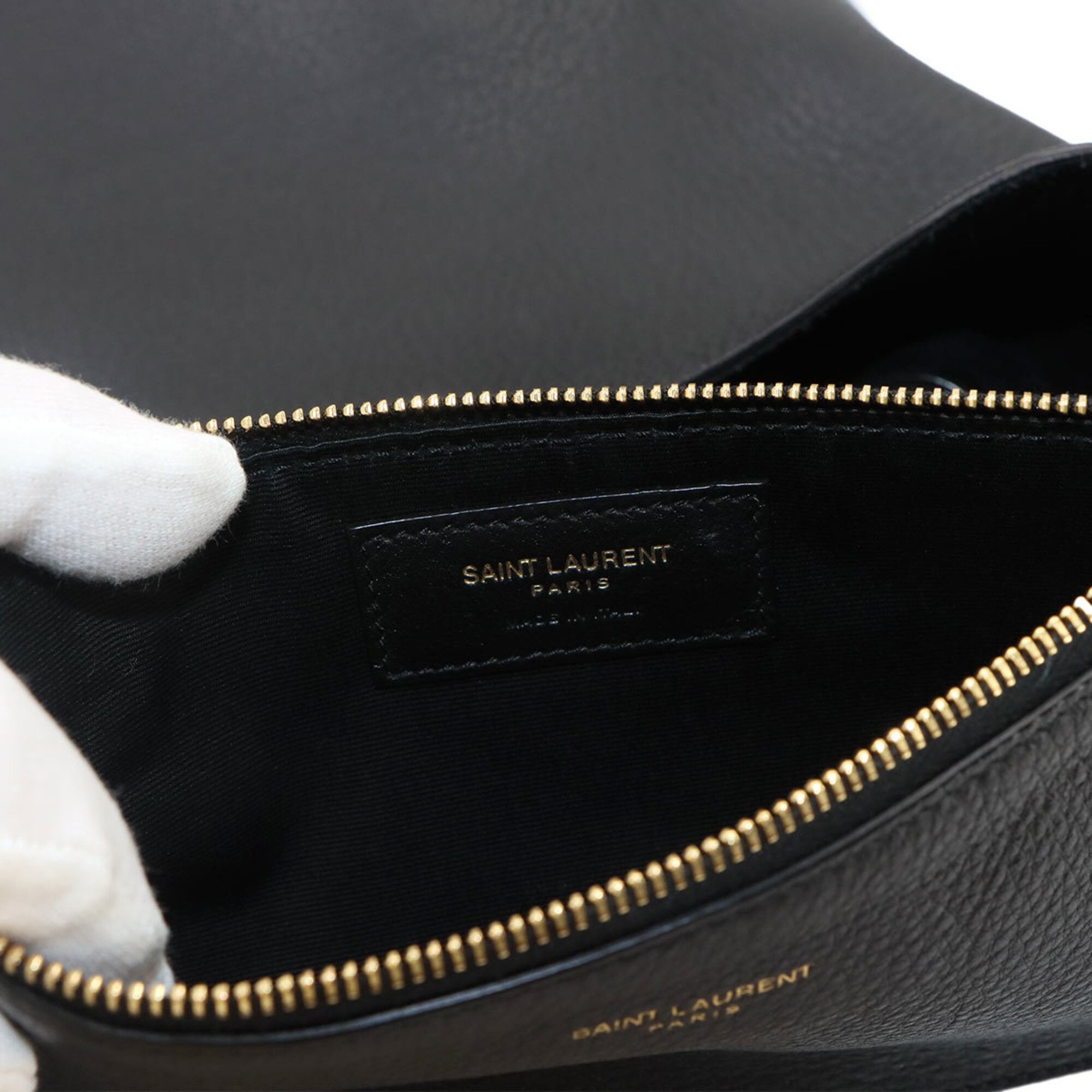Saint Laurent LE 5 A 7 Hobo Shoulder Handbag, Leather, Black, 793088, Gold Hardware — New - Store Return