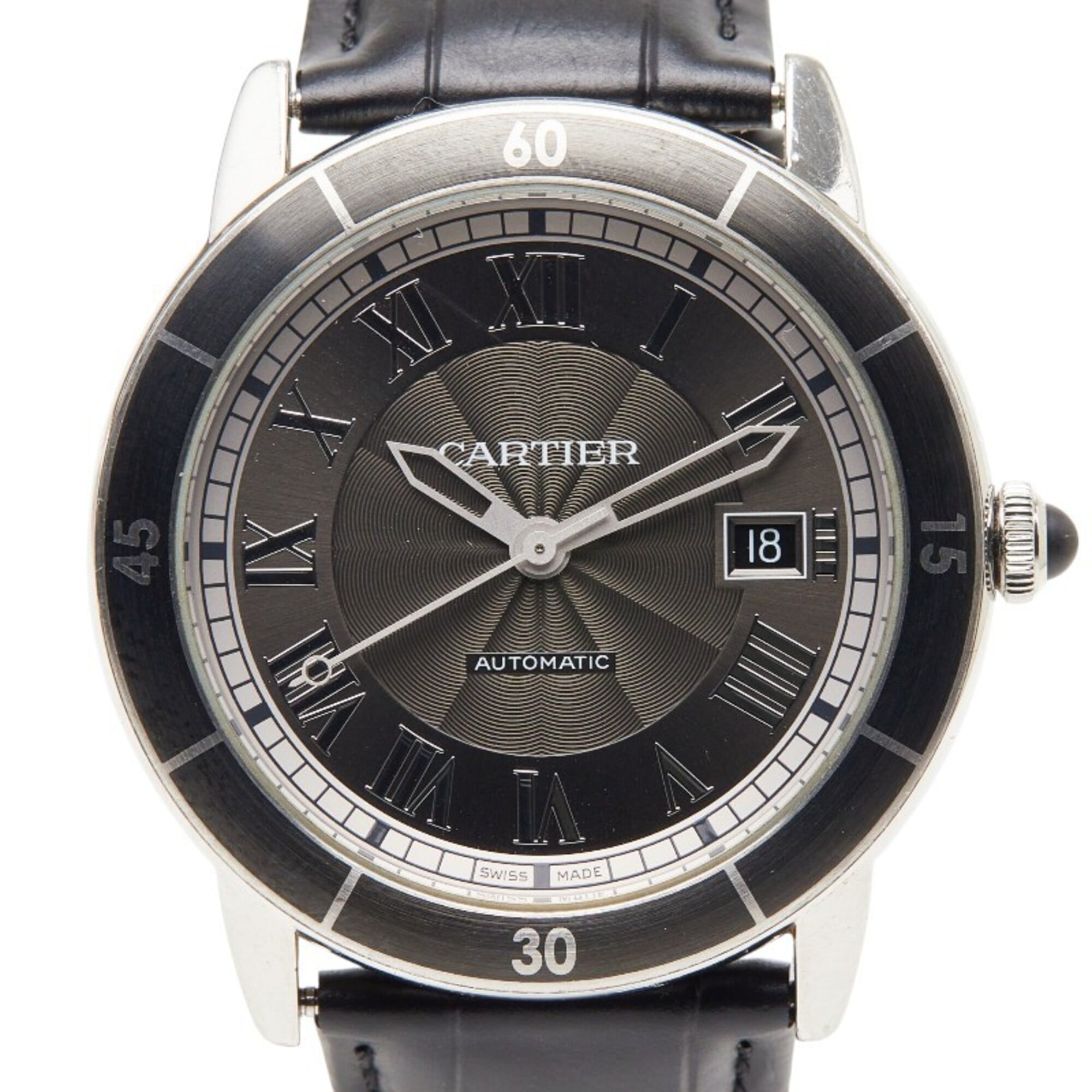 Cartier Ronde Croisière de automatic watch WSRN0003, gray dial, stainless steel, men's watch — Good