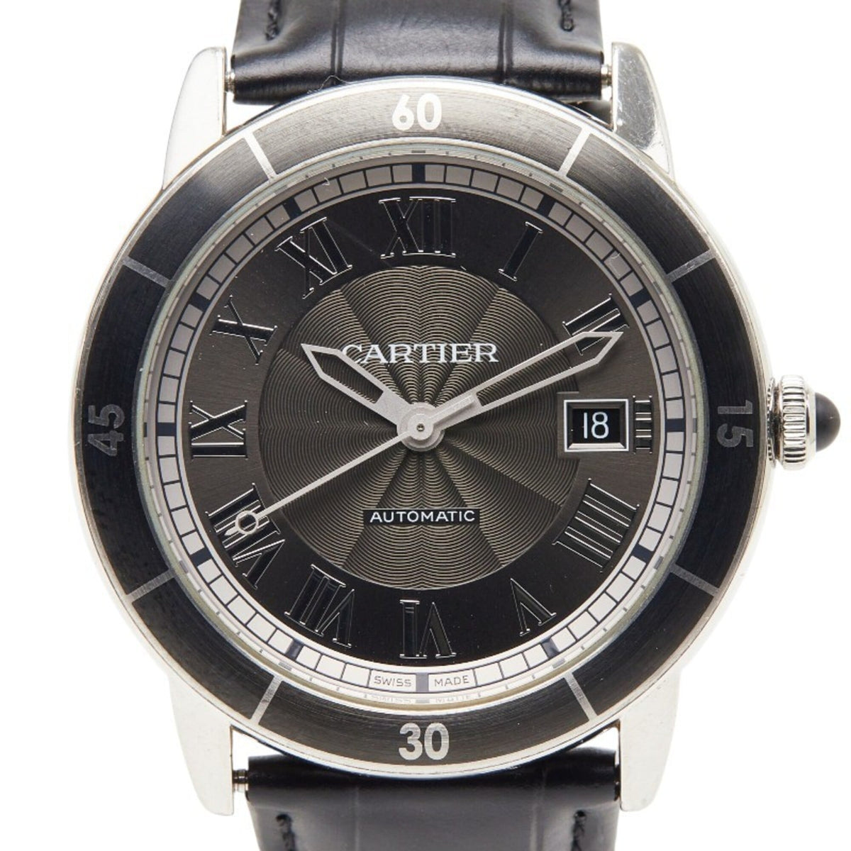 Cartier Ronde Croisière de automatic watch WSRN0003, gray dial, stainless steel, men's watch — Good