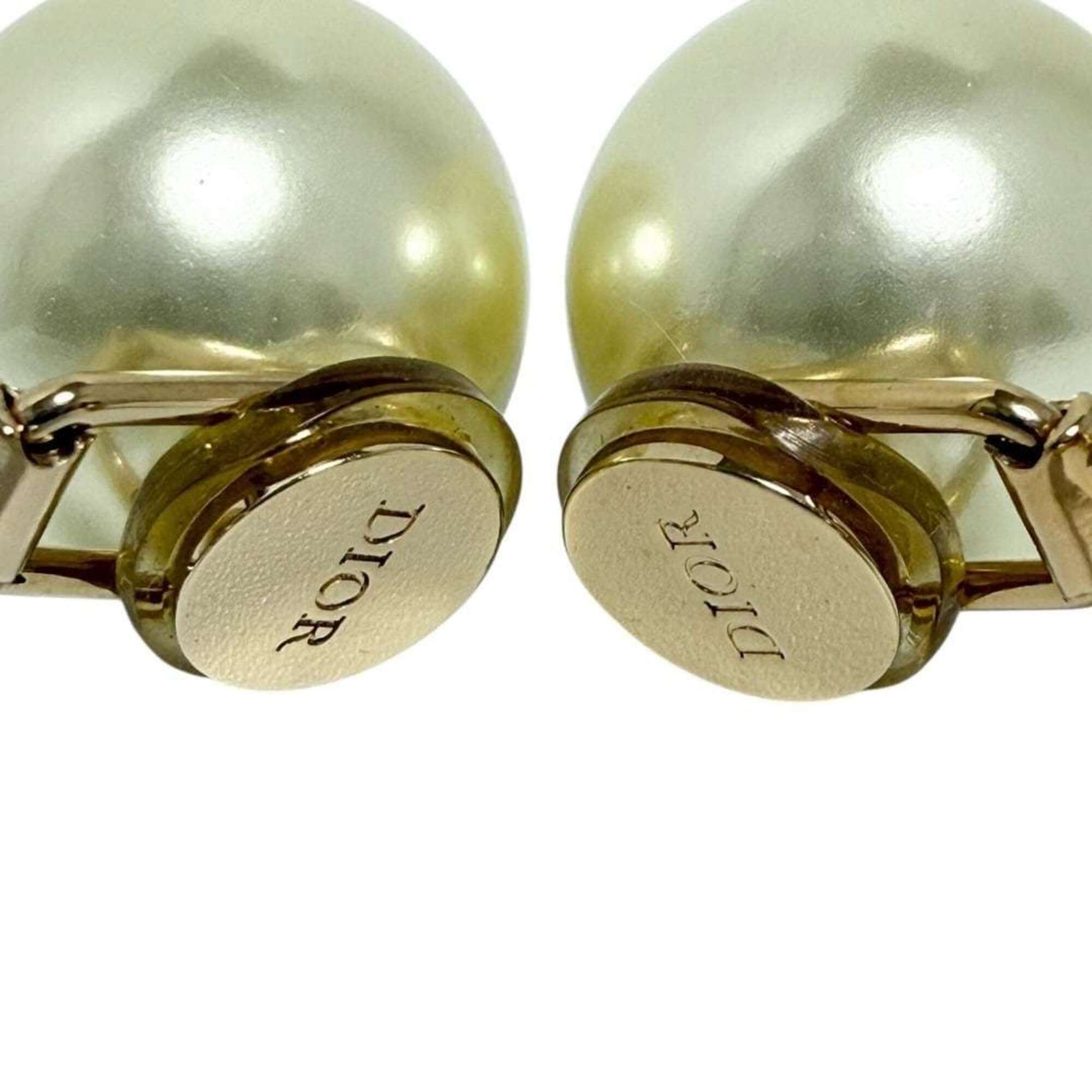 Christian Dior Dior Women's Tribal Clip Earrings, Faux Pearl — Like New