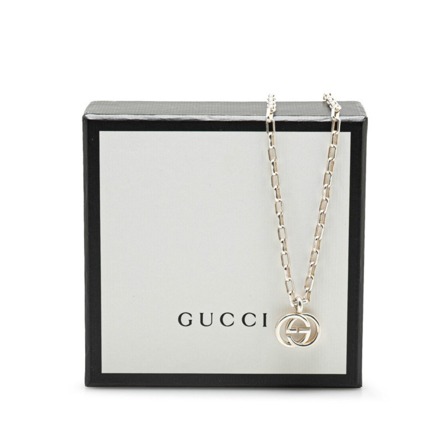 Gucci Interlocking G Chain Pendant Necklace 295710 SV925 Silver Women's GUCCI