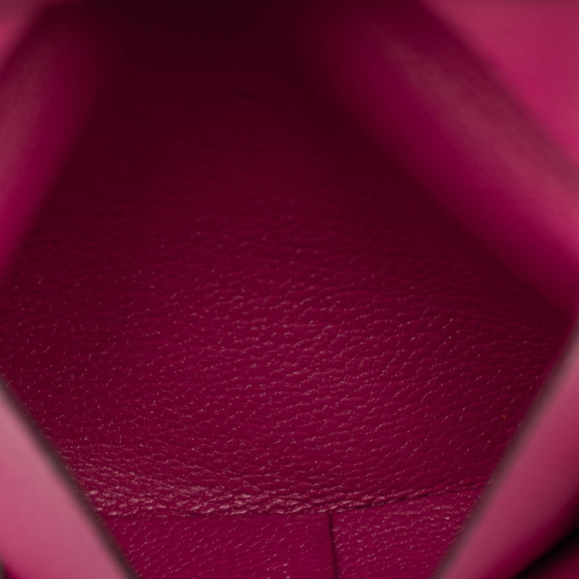 Hermès Bastia Wallet/Coin Purse Rose Purple Chevre Women's HERMES