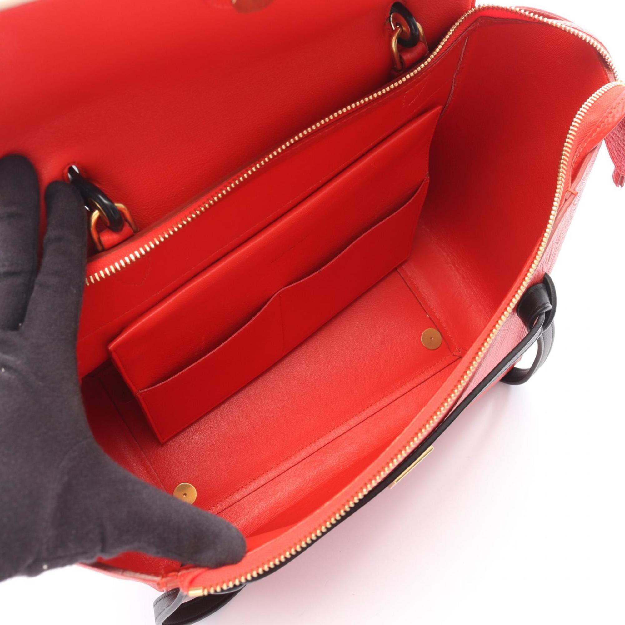 Celine BELT BAG MINI, a leather belt bag/handbag for women, available in red, beige, and black (176103).